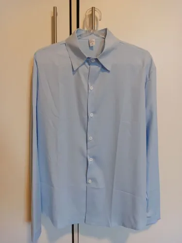 Camisa Azul Poliéster Nova