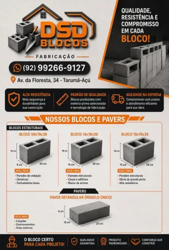 DeD Paviblocos (Bloco estrutural e vedação DIRETO DA FÁBRICA)