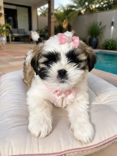 Shih Tzu fêmea Um Filhote para Chamar de Seu