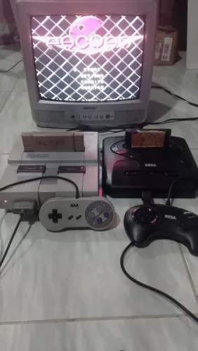 Super Nintendo+ Mega Drive 3 Completos + TV 14''