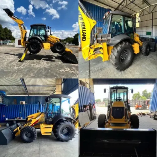 Retroescavadeira New Holland B95B ano 2022, 4x4, com 1.570 horas, ar condicionado, no PR
