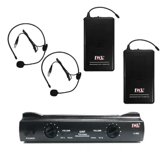 Microfone Jwl Duplo Red Set Cabeça Uhf Profissional Preto, zero na caixa, vendo o troco.