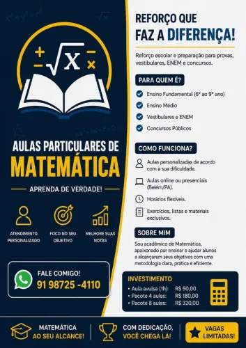 Aulas particulares de Matemática
