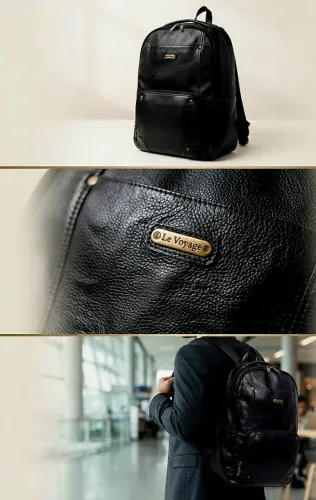 Mochila Le Voyage couro legítimo bem conservada altura 46cm comp. 30cm largura14cm