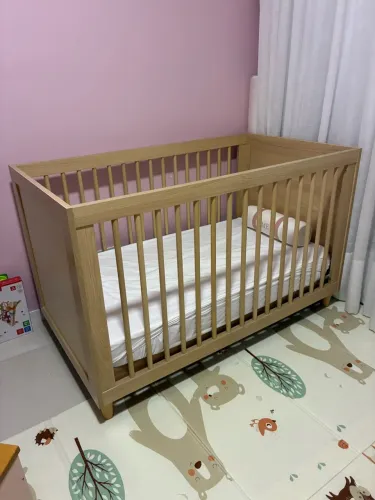 Berço que vira cama - MDF e palha