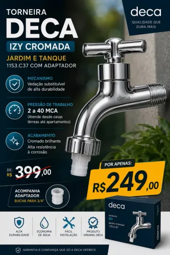 Torneira De Parede Deca Izy 1153.C37 P/ Tanque E Jardim