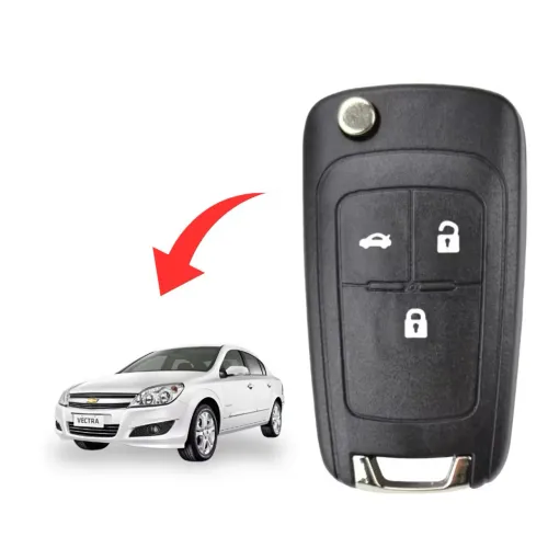 Carcaça Chave Canivete Adaptação Chevrolet/Gm Astra Vectra Lâmina Pantografica 3 Botões