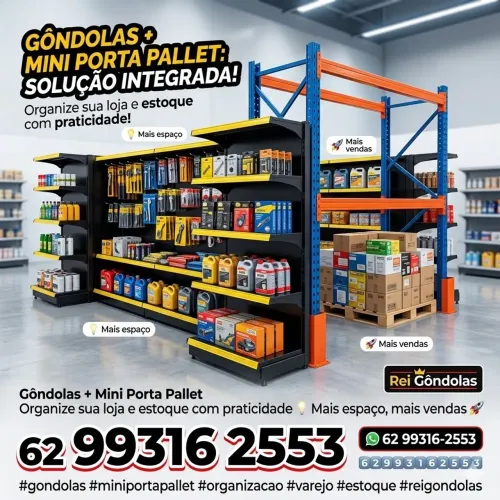 Oferta! Gôndolas de aço pronta entrega