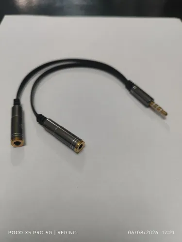 Cabo adaptador de divisor de áudio P2