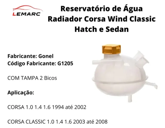 Reservatório de água Corsa e Classic