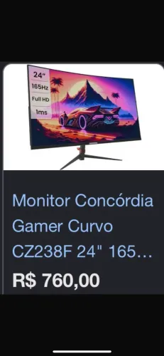 Monitor gamer curvo