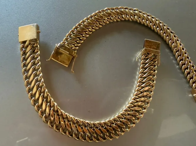Pulseira Lacraia de ouro 18k procedência garantia eterna