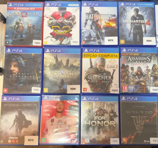 Jogos de ps4 ( valores nas capas )