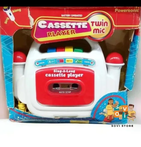 Brinquedo antigo Toca fitas Cassete Player. NÃO FUNCIONA