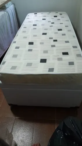 Cama solteiro box com baú + colchão