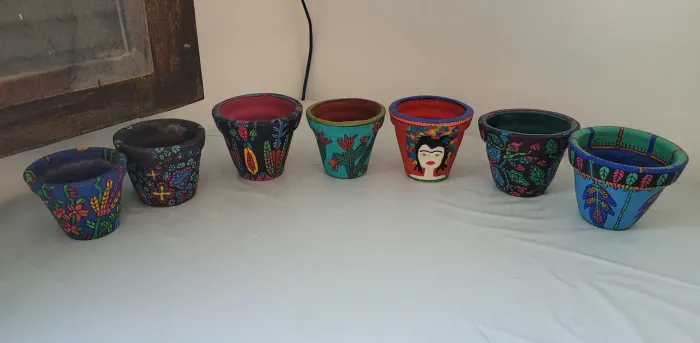 Lote 7 jarrinhos artesanais jardinagem