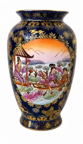 Vaso decorativo oriental de porcelana chinesa