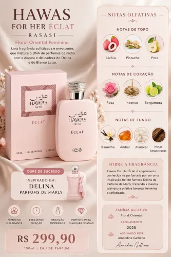 Perfume árabe HAWAS FOR HER ÉCLAT 100 ml original