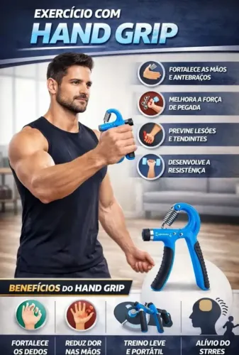 Hand Grip 5-60kg ginástica fisioterapia nas cores azul ou laranja