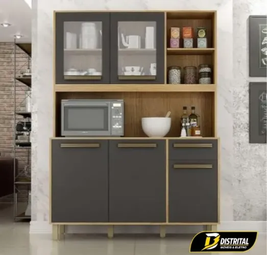 Armário de Cozinha Rubi 5 Portas 1 Gaveta Pronta Entrega