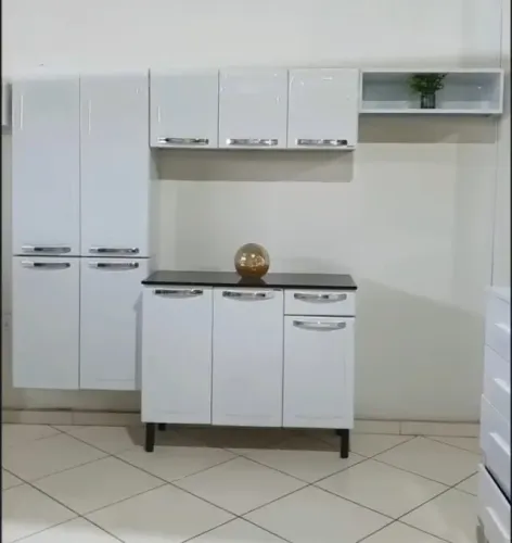 Armário de cozinha de aço com 4 peças na pronta entrega na cor branco