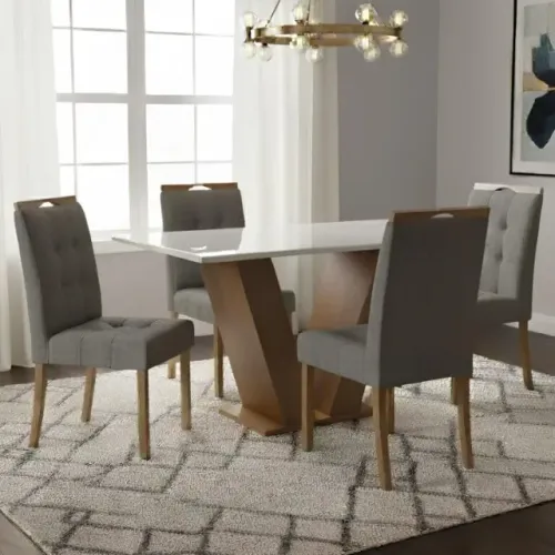 Mesa Jantar Classic 1,20m 4 Cadeiras 100% MDF Produto Novo!! Pronta Entrega!!