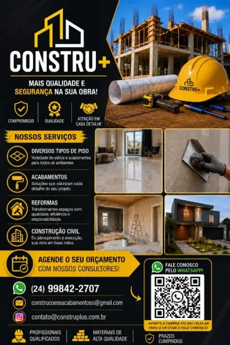 Orçamento gratuito, responsabilidade e qualidade para sua obra!