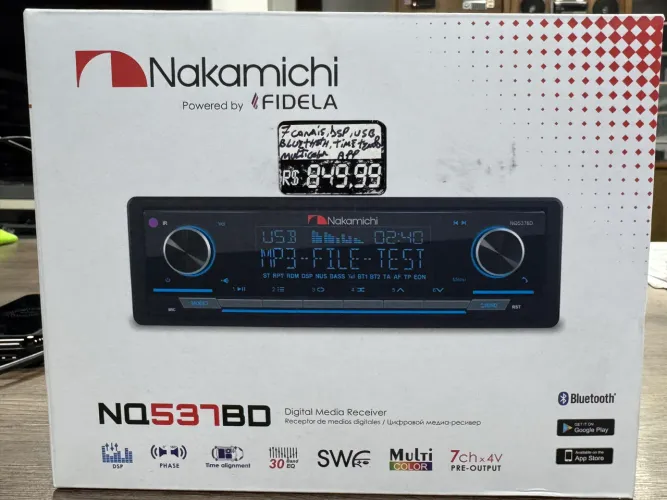 Auto radio mídia nakamich nq537d 7canais dsp na oferta so 577,00
