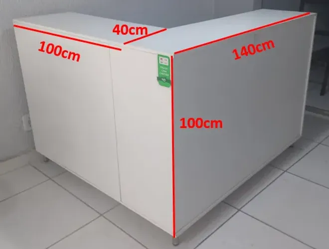 BALCÃO EM L MDF BRANCO