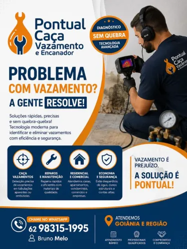 Caça Vazamento com aparelho eletrônico.