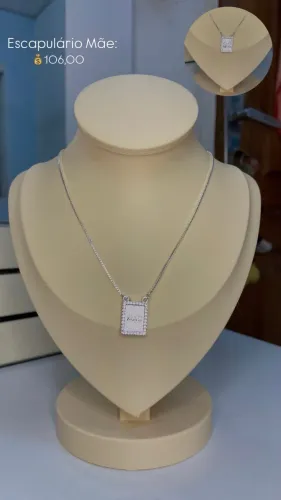 Escapulário mãe banhado a prata