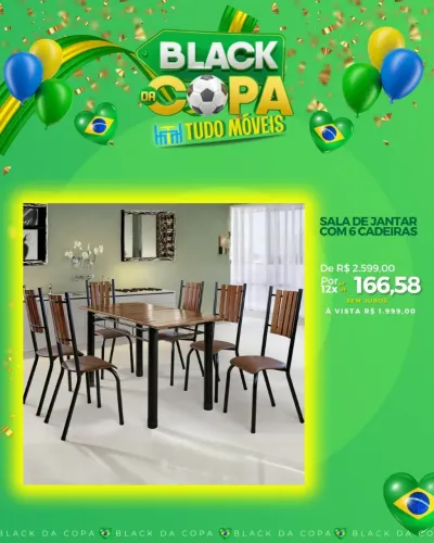 Sala de jantar com 6 cadeiras