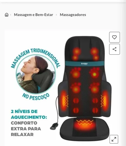 Assento massageadora Shiatsu confort genis