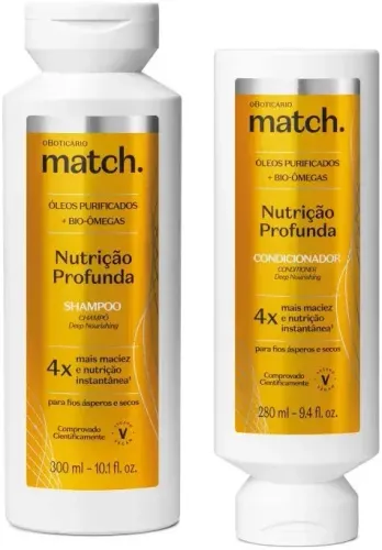 Kit Match Nutrição Profunda Shampoo 300ml + Condicionador 280ml O Boticário