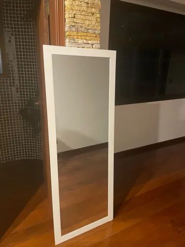 Espelho corpo inteiro moldura branca