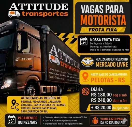 PELOTAS - VAGA PARA MOTORISTA/ENTREGADOR