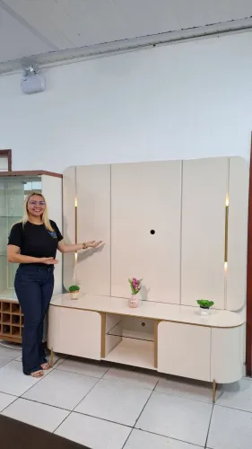 BANCADA COM PAINEL 100%MDF COM LED PARA TVs ATÉ 65 