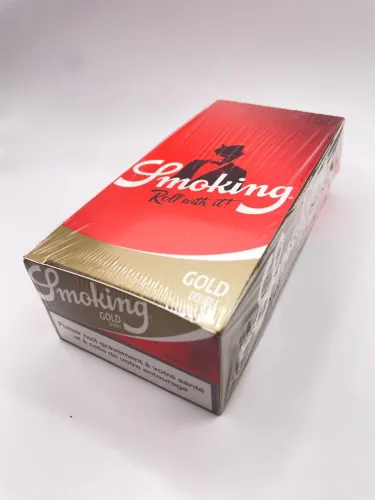 Caixa Sedas Smoking Gold Double (120 Folhas por Livreto) - Lacrada e Original
