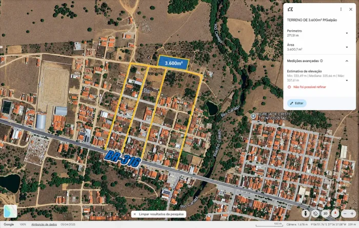 Terreno Para Galpão Logístico - 3.600m² - Venda - Próximo à BR-316 - Canapí/AL