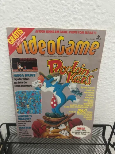 Revista VideoGame Ano 1 Nº 9 Antiga - Capa Rockin' Kats Rara