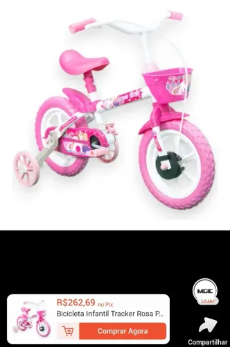 Bicicleta infantil menina pequena aro 12