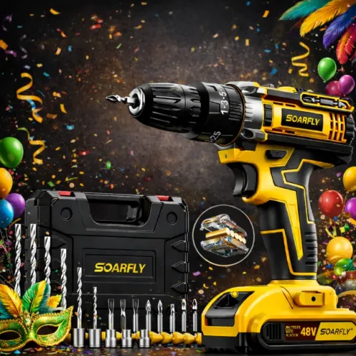 OFERTA DE CARNAVAL - Kit Completo - Parafusadeira, Martelete e Furadeira com 2 Baterias 48