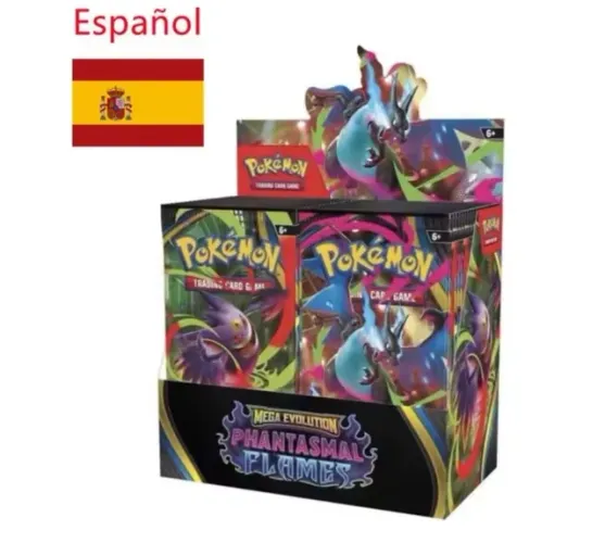 Pacote Pokémon Mega Evolution Phantasmal Flames - 10 Cartas Lacrado (Espanhol) - não ofici