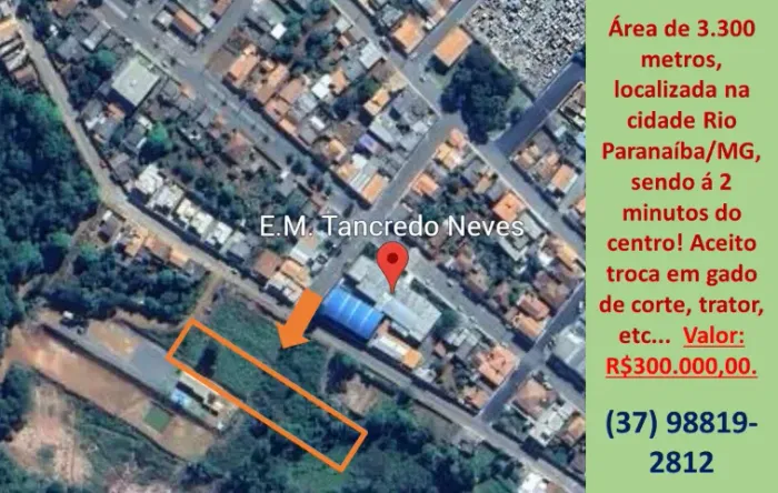 Área de 3300 mt, em Rio Paranaiba/MG