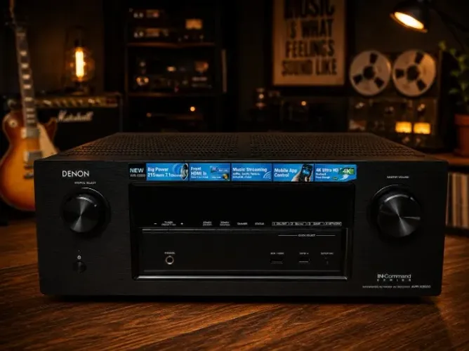 Receiver Denon AVR-X3000, 7.2 Canais, 215 Watts, 4K, 9 HDMIs, Controle Remoto, Novíssimo