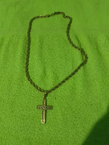 Cordão moeda antiga Peugeot Jesus