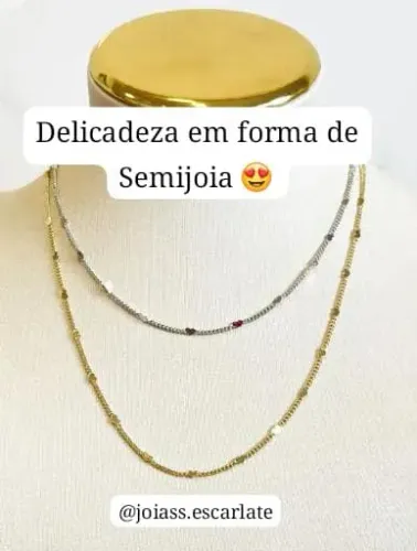 Choker Corações Banho Ouro 18k 