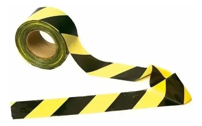 Kit 2 Fitas de Sinalização Fita Zebrada 200m Amarela e Preta