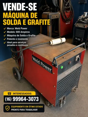 Maquina de Solda e Grafite , marca Weld Power, modelo 800 anpêres
