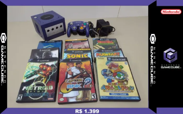 Nintendo Game Cube Com Xeno 2.0 Mais 8 Jogos